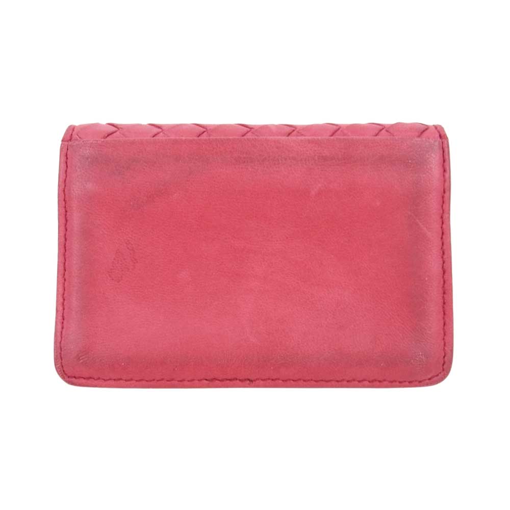 BOTTEGAVENETA ボッテガヴェネタ イントレチャート カードケース 名刺入れ レッド系【中古】