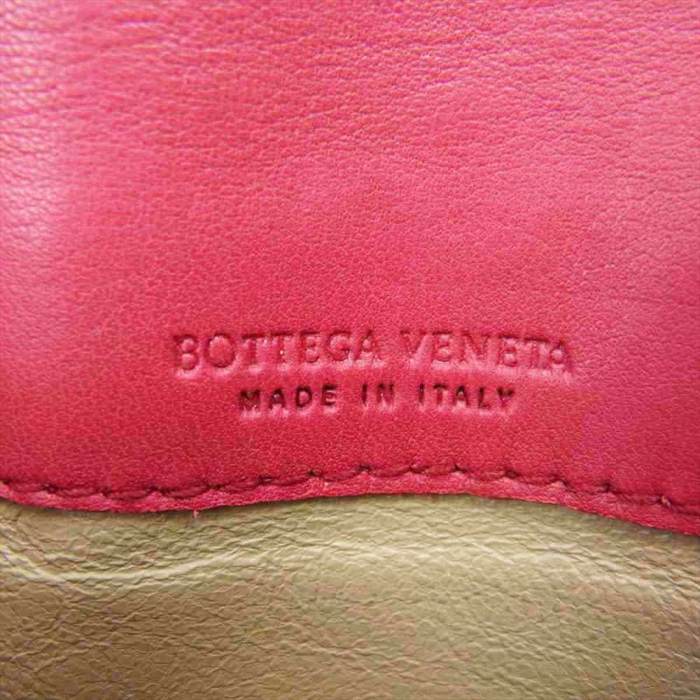 BOTTEGAVENETA ボッテガヴェネタ イントレチャート カードケース 名刺入れ レッド系【中古】