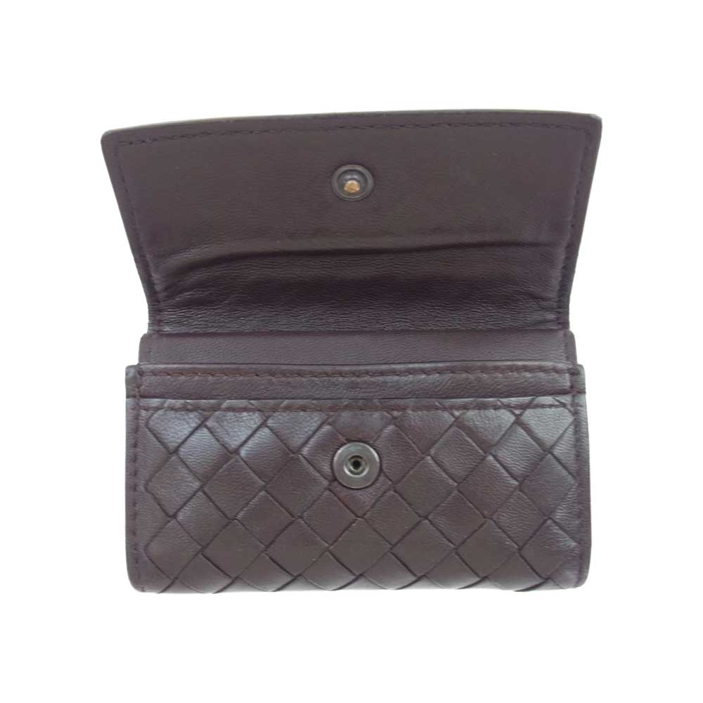 BOTTEGAVENETA ボッテガヴェネタ イントレチャート レザー コインケース ダークブラウン系【中古】