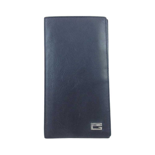 GUCCI グッチ Gロゴ レザー 札入れ 長財布 ウォレット ブラック系【中古】