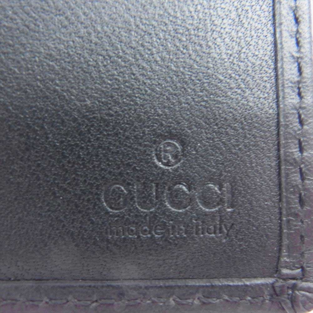 GUCCI グッチ Gロゴ レザー 札入れ 長財布 ウォレット ブラック系【中古】