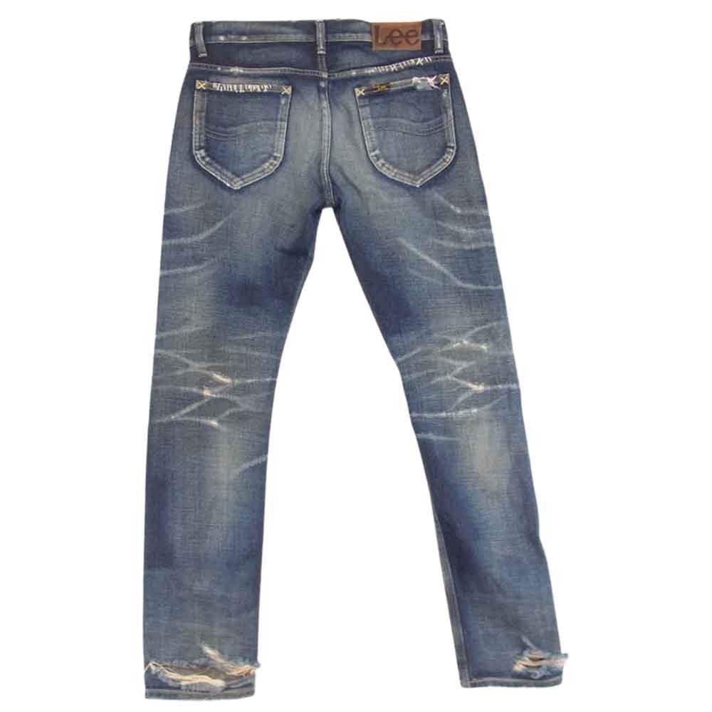 Lee リー LB-0114  × M THANK YOU FRIENDS リペア ダメージ クラッシュ加工 デニム パンツ インディゴブルー系 M【中古】