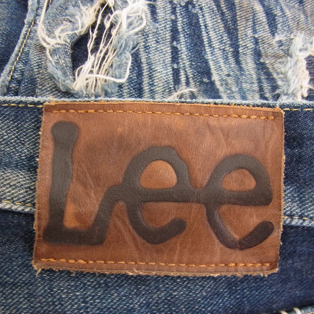 Lee リー LB-0114  × M THANK YOU FRIENDS リペア ダメージ クラッシュ加工 デニム パンツ インディゴブルー系 M【中古】