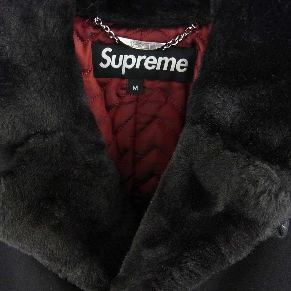 Supreme シュプリーム 22AW 【クリーニング済】Fur Collar Car Coat ファー カラー カー コート ブラック系 M【中古】