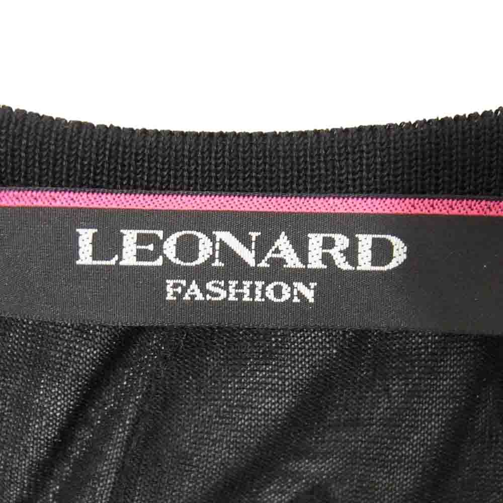 LEONARD レオナール FASHION ファッション 0337923 ペイズリー 総レース 羽織り ロング カーディガン ブラック系 40【中古】