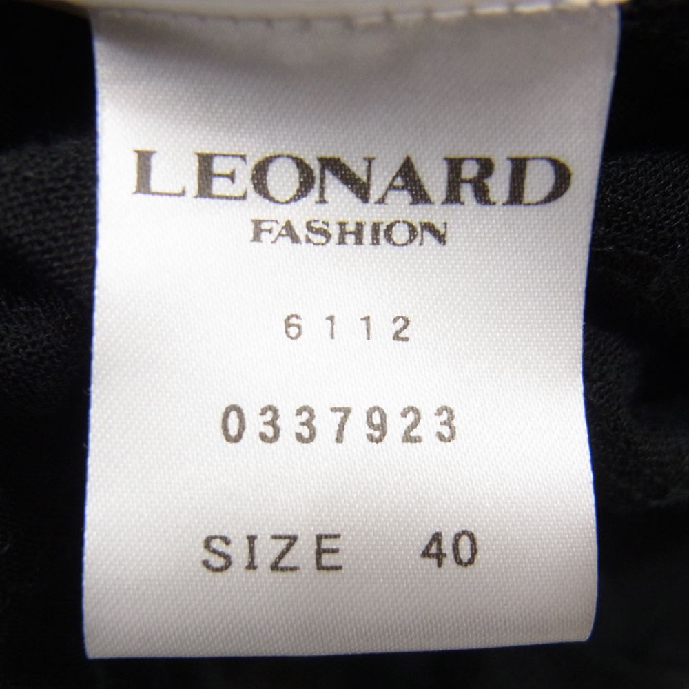 LEONARD レオナール FASHION ファッション 0337923 ペイズリー 総レース 羽織り ロング カーディガン ブラック系 40【中古】