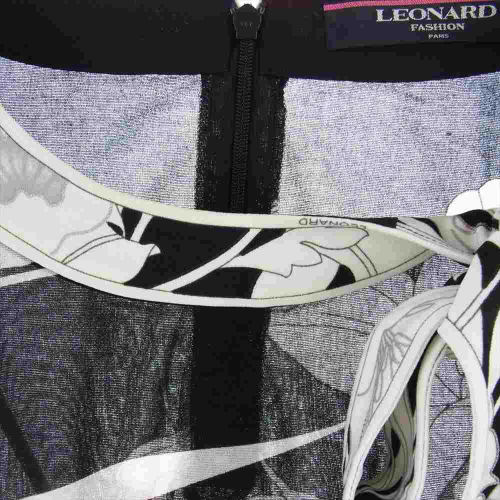 LEONARD レオナール FASHION ファッション 0169509 フラワー総柄 花柄 ボウタイ 長袖 シャツ ブラック系 L【中古】