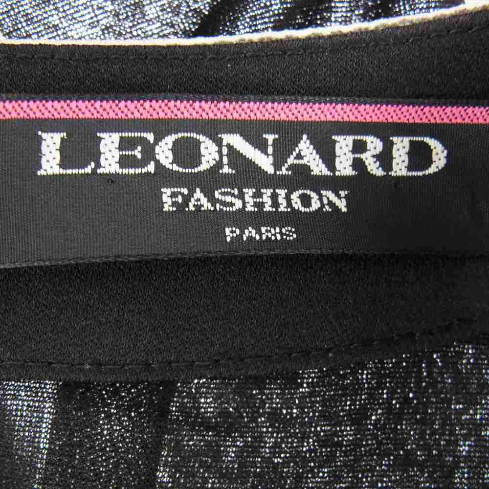 LEONARD レオナール FASHION ファッション 0169509 フラワー総柄 花柄 ボウタイ 長袖 シャツ ブラック系 L【中古】