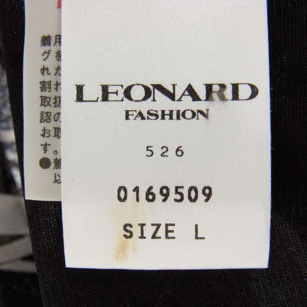 LEONARD レオナール FASHION ファッション 0169509 フラワー総柄 花柄 ボウタイ 長袖 シャツ ブラック系 L【中古】