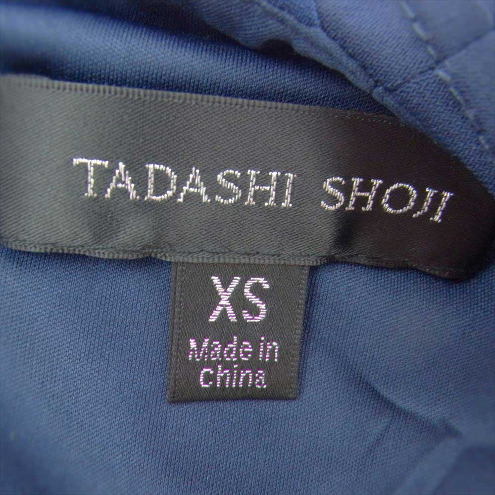 タダシショージ OM761MO ピンタック フレンチスリーブ カラーブロック ワンピース ドレス ネイビー系 ダークネイビー系 XS【中古】