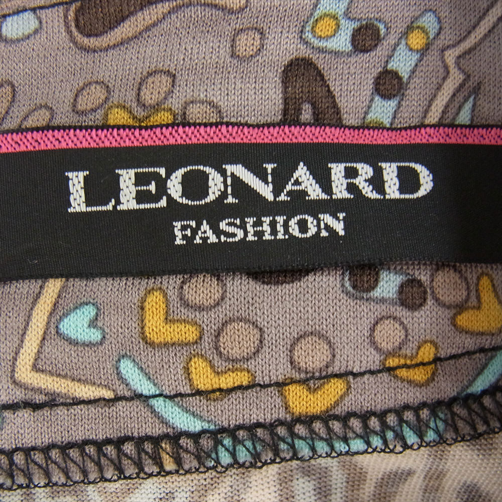 LEONARD レオナール FASHION ファッション 0380642 シルク混 ペイズリー総柄 ワンピース ドレス マルチカラー系 42【中古】