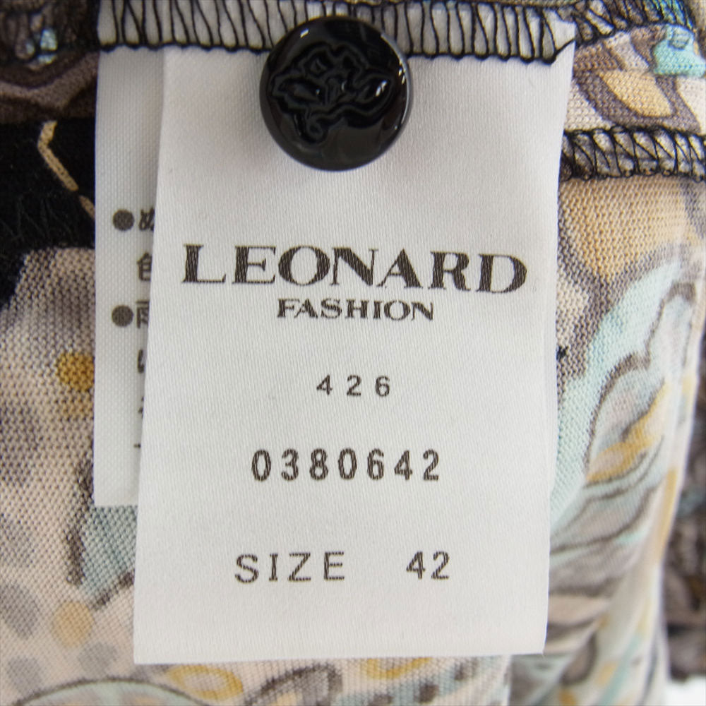 LEONARD レオナール FASHION ファッション 0380642 シルク混 ペイズリー総柄 ワンピース ドレス マルチカラー系 42【中古】