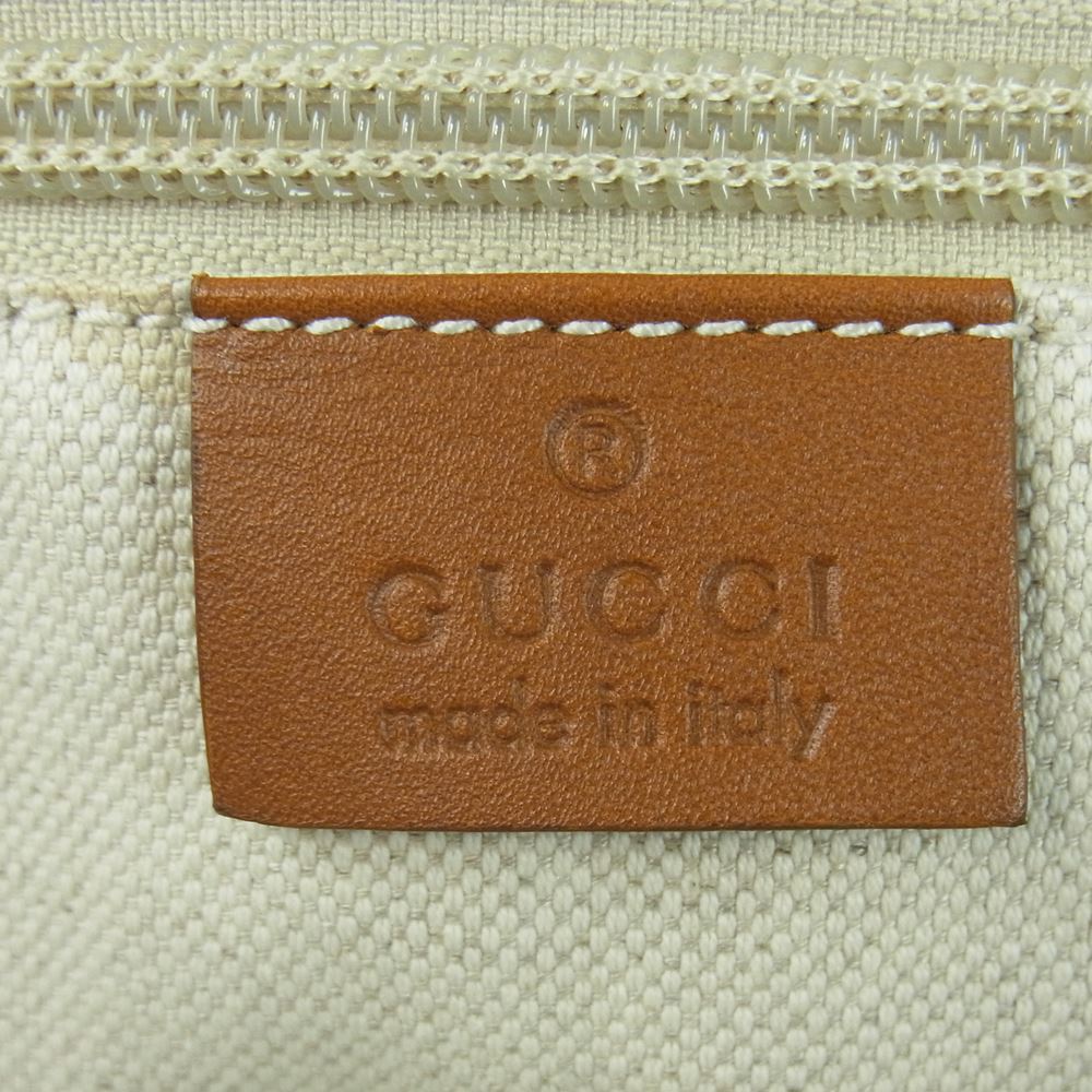 GUCCI グッチ 295252 467891 GG ナイロン キャンバス サテン レザー トート バッグ イタリア製 ダークネイビー系【中古】