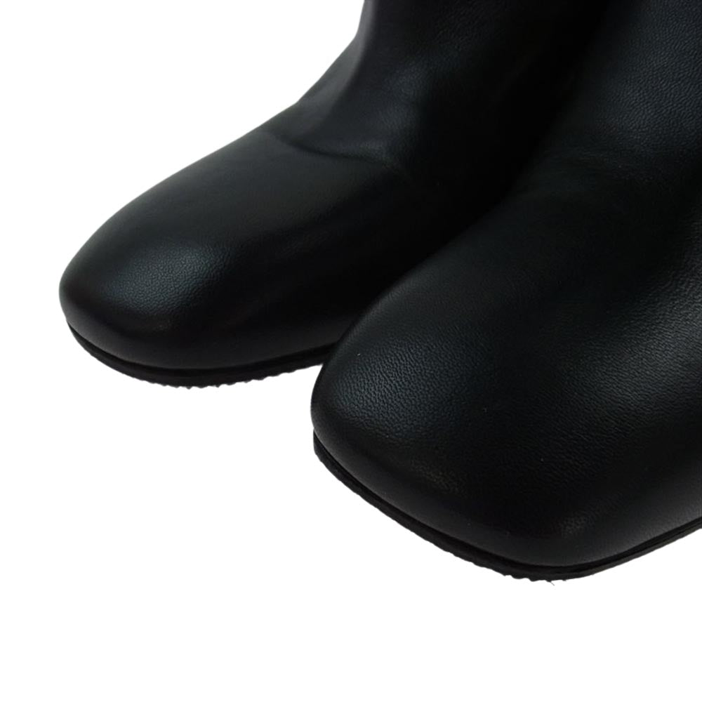 CELINE セリーヌ BANBAN バンバン メタルヒール ドローコード レザー ヒール ショートブーツ ブラック系 35【中古】