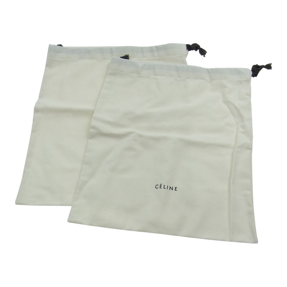 CELINE セリーヌ BANBAN バンバン メタルヒール ドローコード レザー ヒール ショートブーツ ブラック系 35【中古】