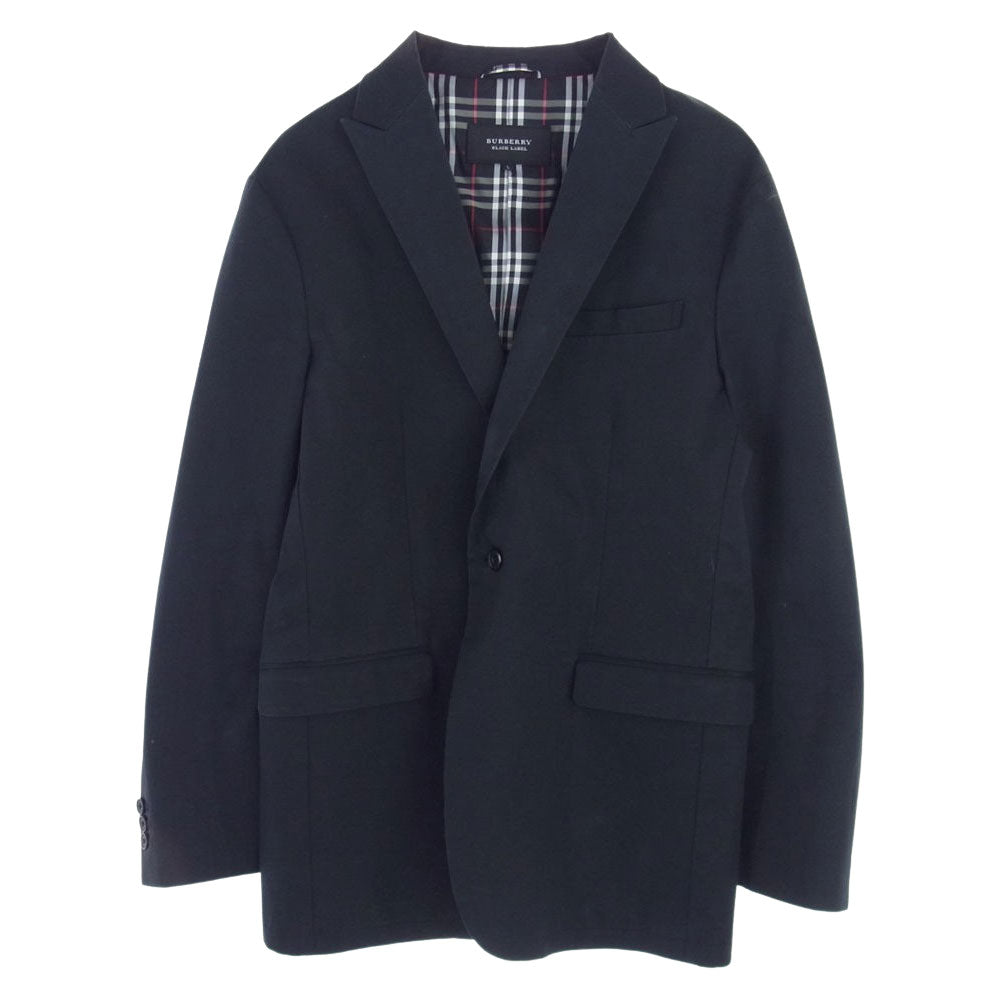 BURBERRY BLACK LABEL バーバリーブラックレーベル BMP62-814-09 ピークドラペル 1B テーラードジャケット ブラック系 L【中古】