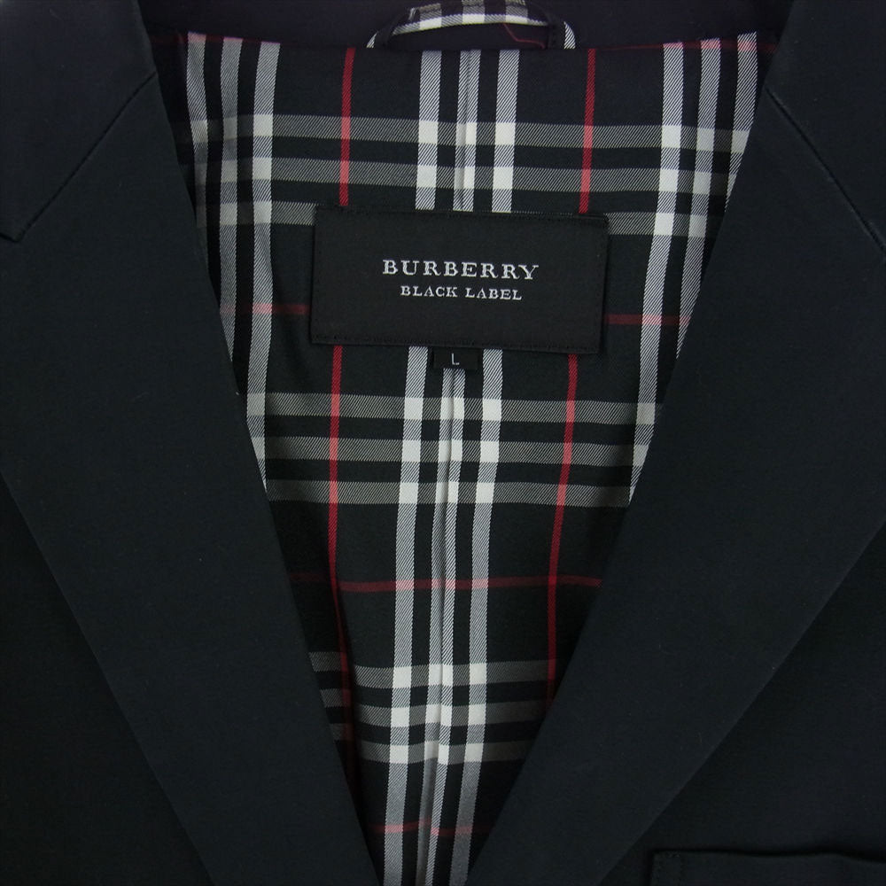 BURBERRY BLACK LABEL バーバリーブラックレーベル BMP62-814-09 ピークドラペル 1B テーラードジャケット ブラック系 L【中古】