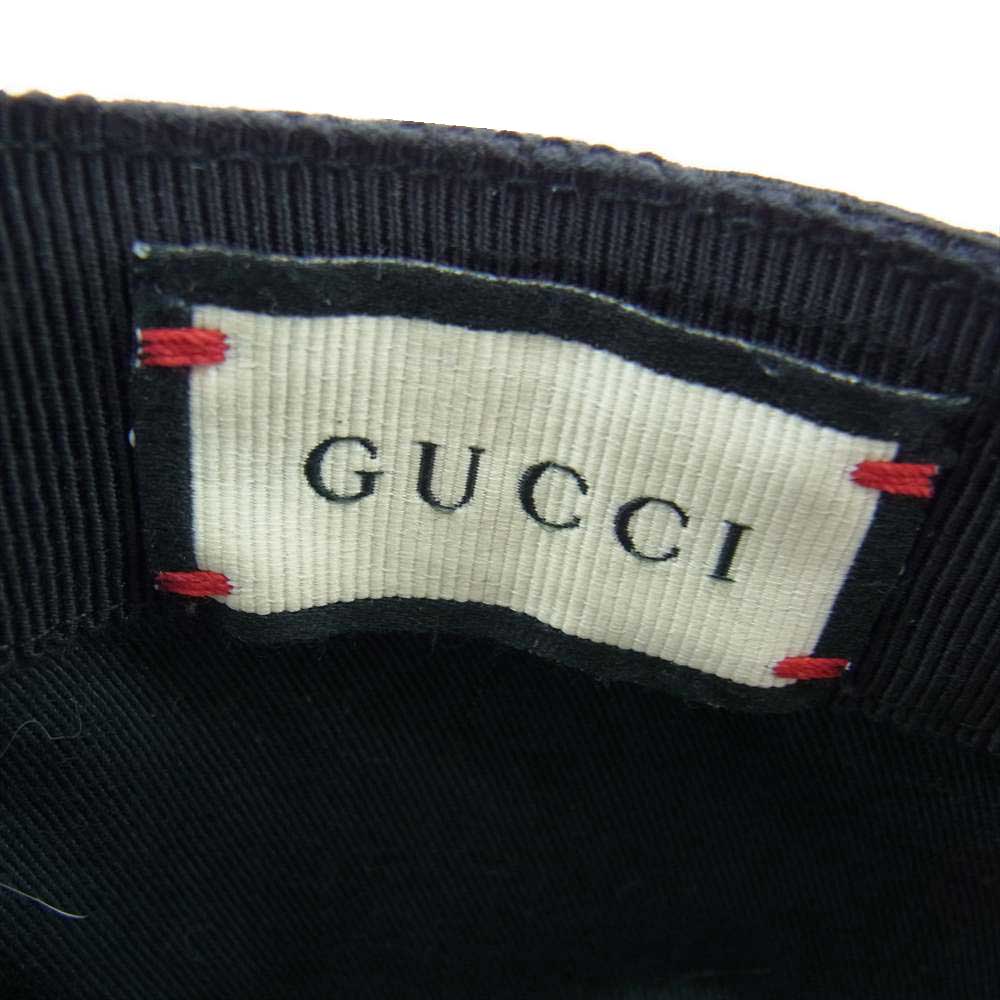 GUCCI グッチ GGキャンバス シェリーライン キャップ 帽子 ブラック系 L(59㎝)【中古】