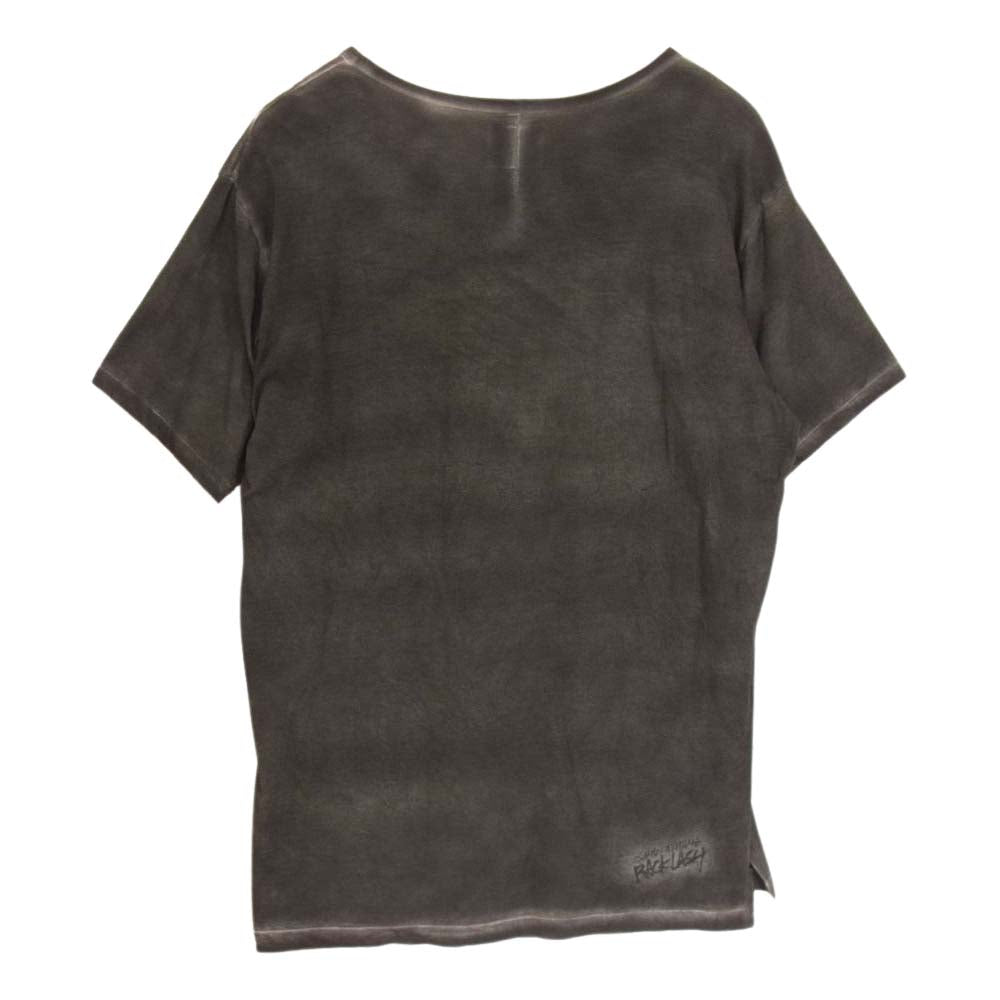 ISAMUKATAYAMA BACKLASH イサムカタヤマバックラッシュ YOHJI YAMAMOTO ヨウジヤマモト HR-T86-993 LOGO Tshirt ロゴプリント 天竺 半袖 Tシャツ グレー系 2【中古】