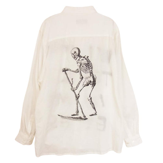 ゲルニカ ANARCHY SHIRTS アナーキー リネン混 バックスカル ハンドペイント パッチワーク 長袖 シャツ ホワイト系 サイズ表記無【中古】