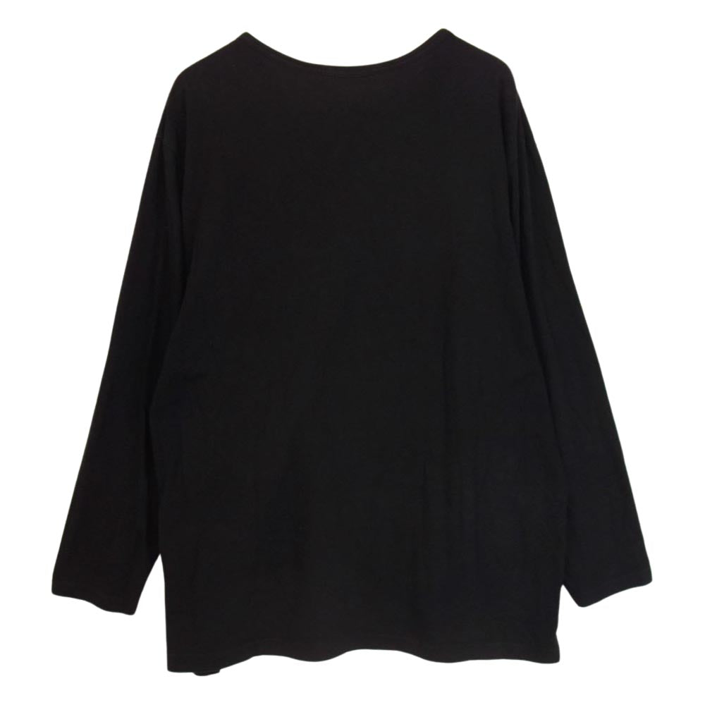 Yohji Yamamoto POUR HOMME ヨウジヤマモトプールオム HR-T48-083 BIG丸首長袖 シャンカール天竺 Tシャツ カットソー ブラック系 3【中古】