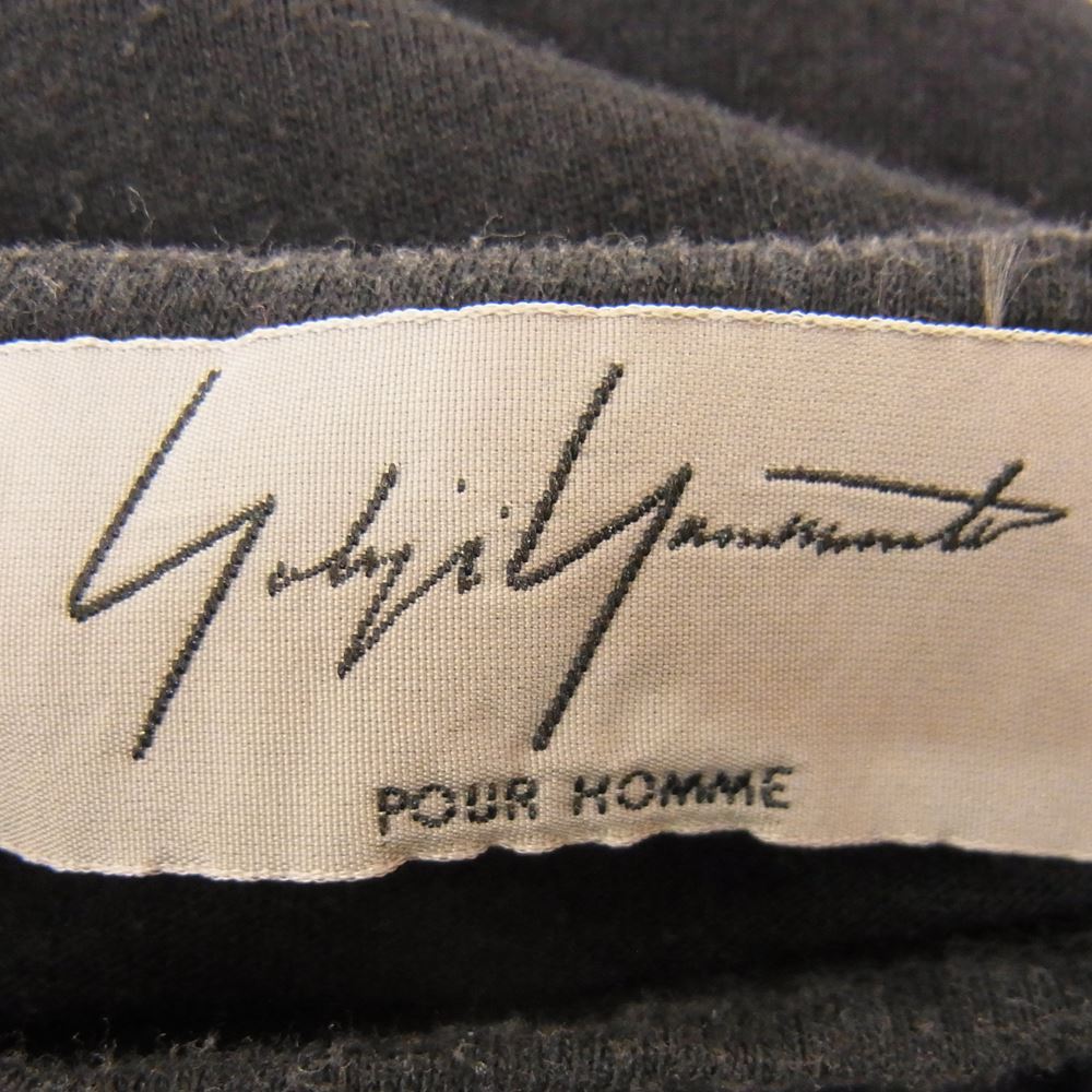Yohji Yamamoto POUR HOMME ヨウジヤマモトプールオム HR-T48-083 BIG丸首長袖 シャンカール天竺 Tシャツ カットソー ブラック系 3【中古】