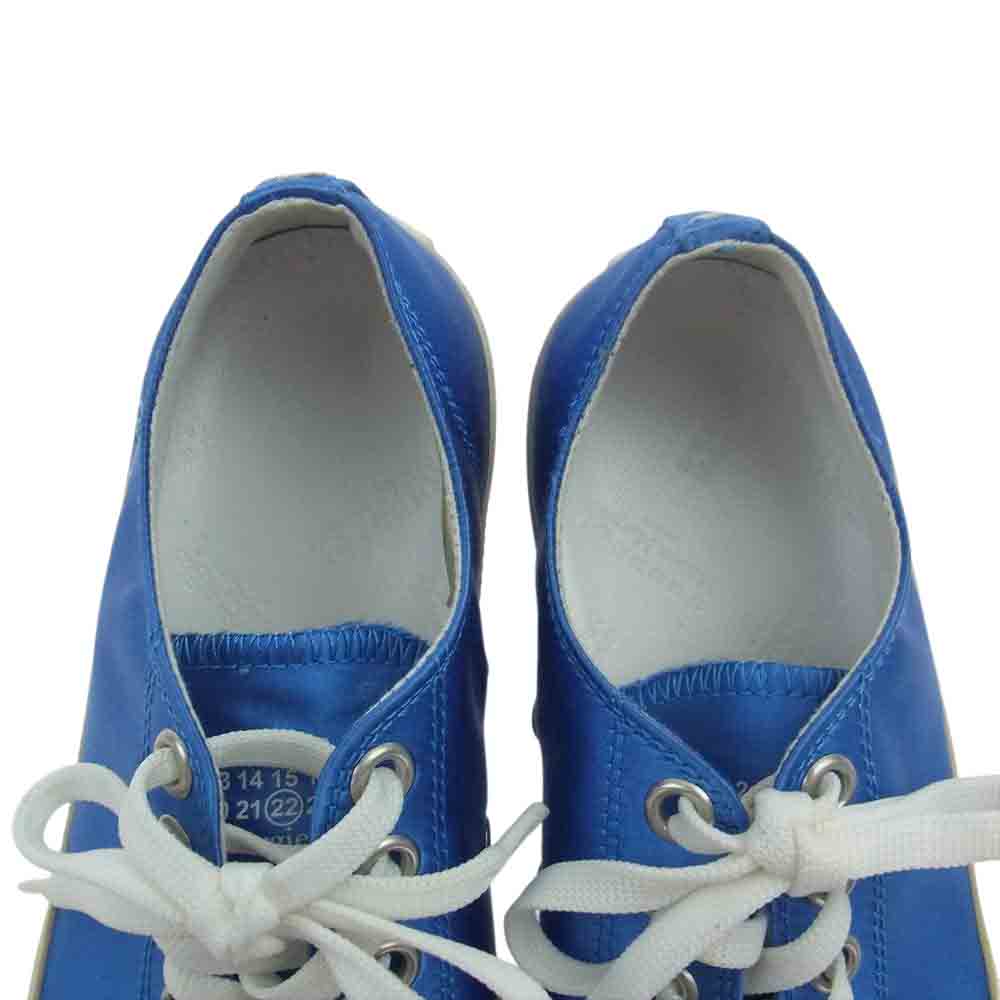 MAISON MARGIELA メゾンマルジェラ 19AW S58WS0110 22ライン TABI 足袋 タビ サテン ローカット スニーカー ライトブルー系 37【美品】【中古】