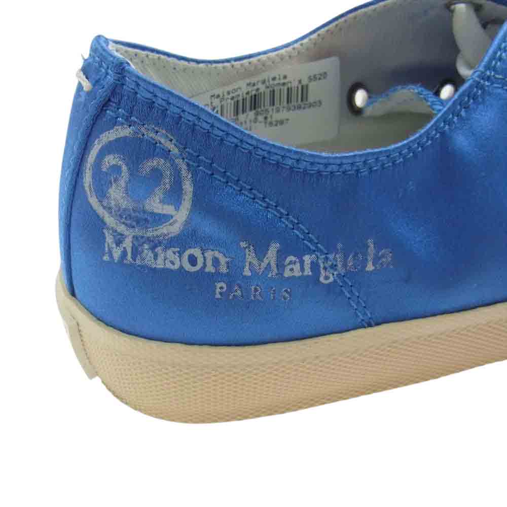 MAISON MARGIELA メゾンマルジェラ 19AW S58WS0110 22ライン TABI 足袋 タビ サテン ローカット スニーカー ライトブルー系 37【美品】【中古】
