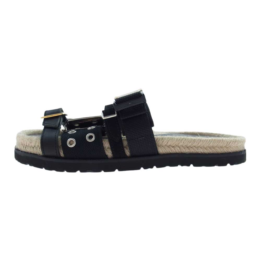 Sacai サカイ 20-05118 バックルベルト ビブラムソール フラット サンダル ブラック系 37【極上美品】【中古】