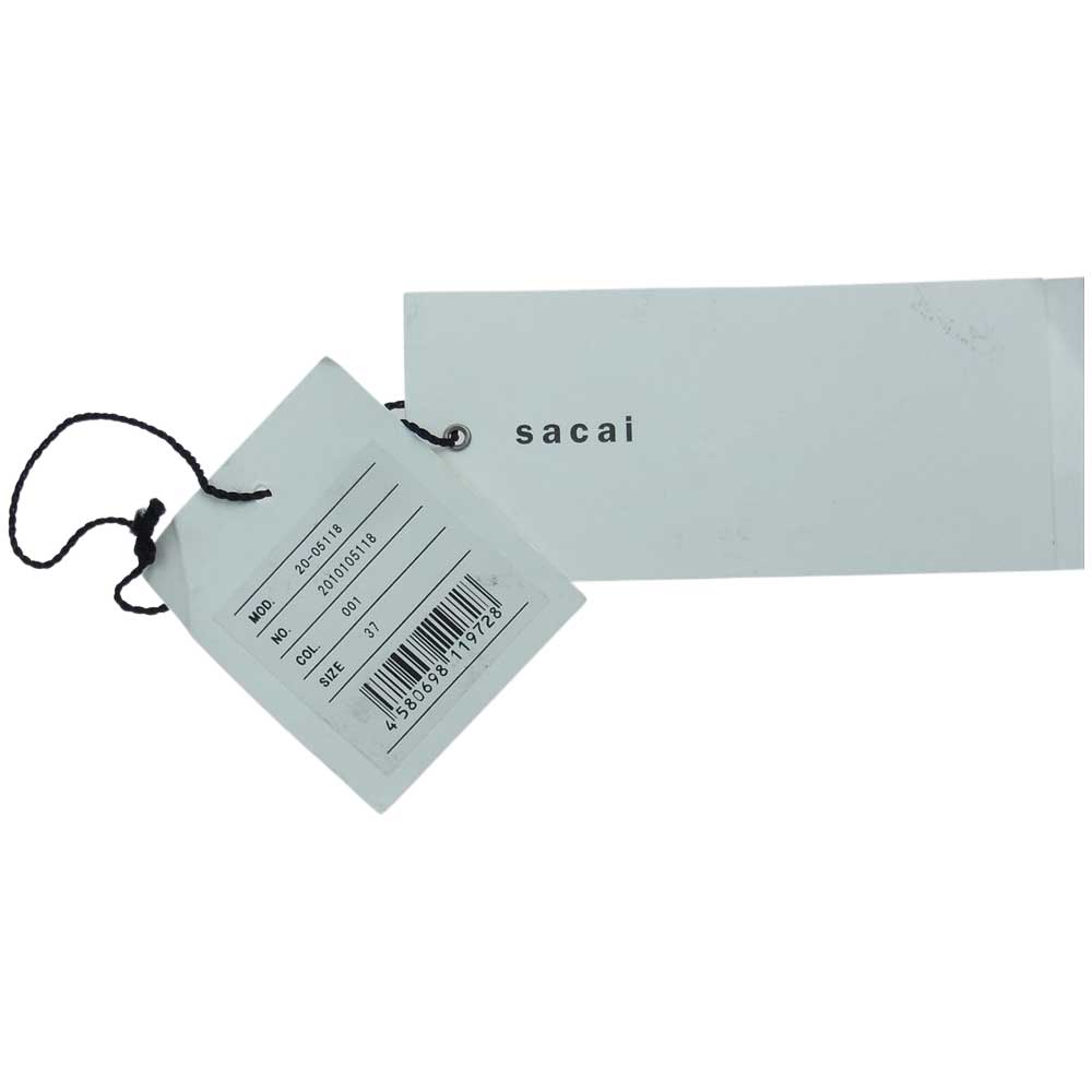 Sacai サカイ 20-05118 バックルベルト ビブラムソール フラット サンダル ブラック系 37【極上美品】【中古】