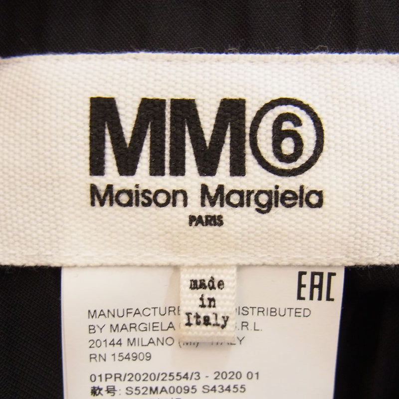 MAISON MARGIELA メゾンマルジェラ MM6 20SS S52MA0095 PLEATED SKIRT エムエムシックス ナイフ プリーツ スカート ブラック系 38【極上美品】【中古】