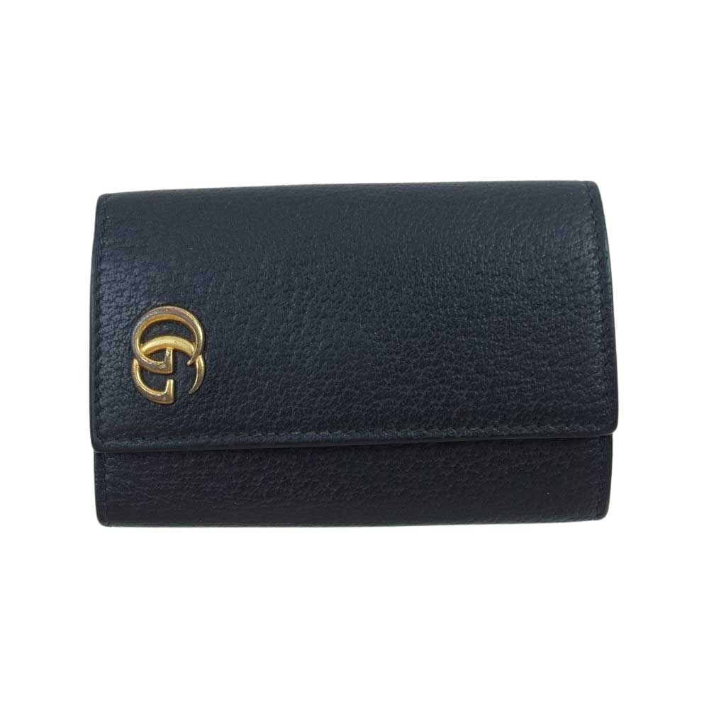 GUCCI グッチ 435305 GGマーモント レザー 6連 キーケース ブラック系【中古】