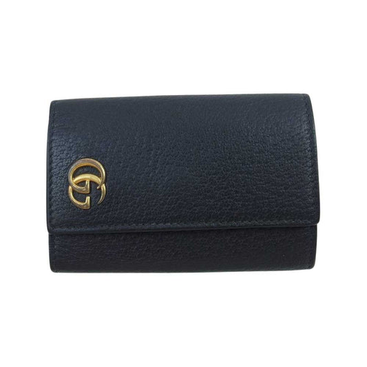 GUCCI グッチ 435305 GGマーモント レザー 6連 キーケース ブラック系【中古】