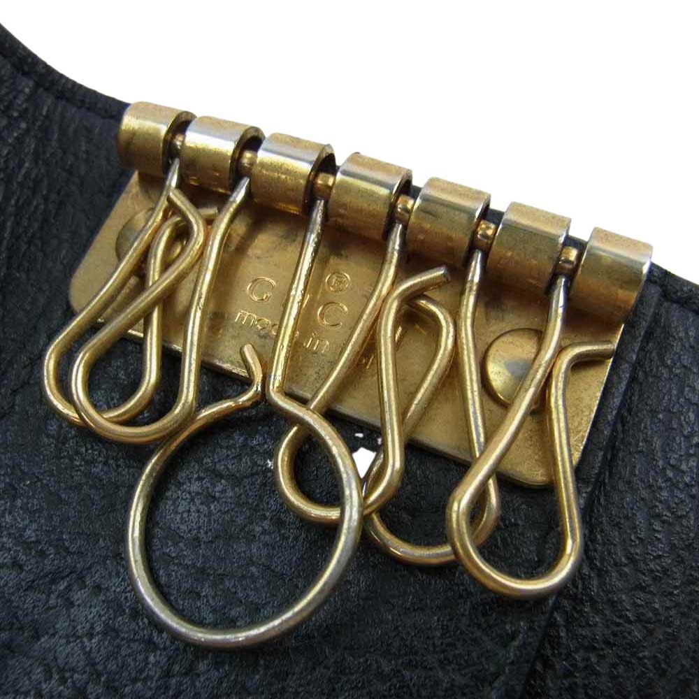 GUCCI グッチ 435305 GGマーモント レザー 6連 キーケース ブラック系【中古】