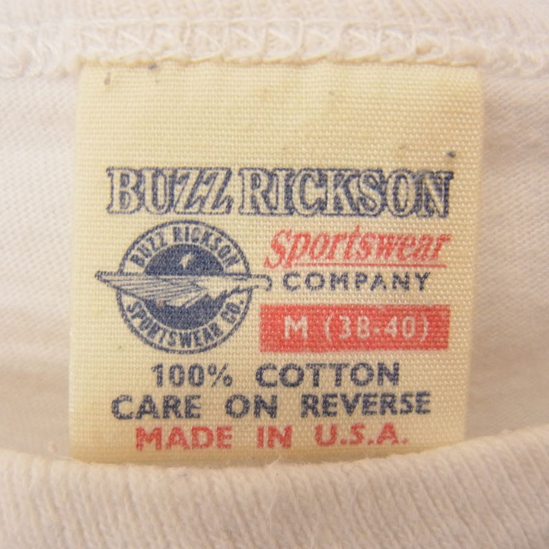 Buzz Rickson's バズリクソンズ NIGHT MISSION SHORT SLEEVE T-SHIRTS ガール プリント 半袖 Tシャツ　 ホワイト系 M【中古】