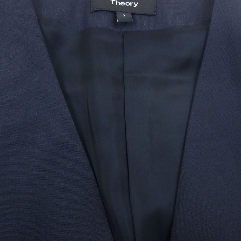 theory セオリー 01-6305542 2016年モデル LIGHT SUMMER WOOL ライトサマーウール ロング ジレ ベスト ワンピース ネイビー系 2【中古】