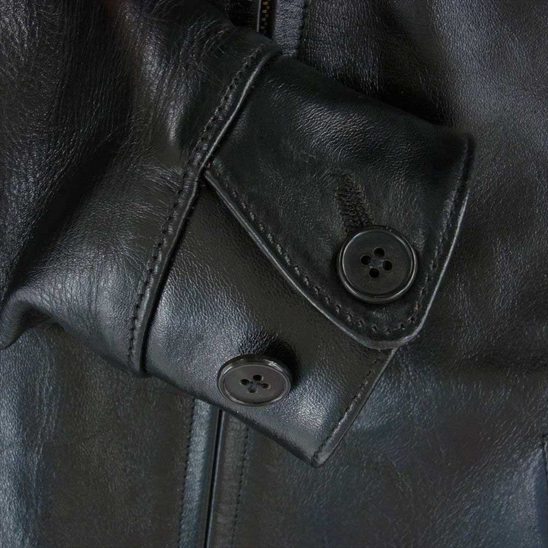 サブカルチャー SCJK-A2101 Horse Hide Sports Leather Jacket 茶芯 フルベジタン ホースハイド スポーツ レザー ジャケット  ブラック系 1【極上美品】【中古】