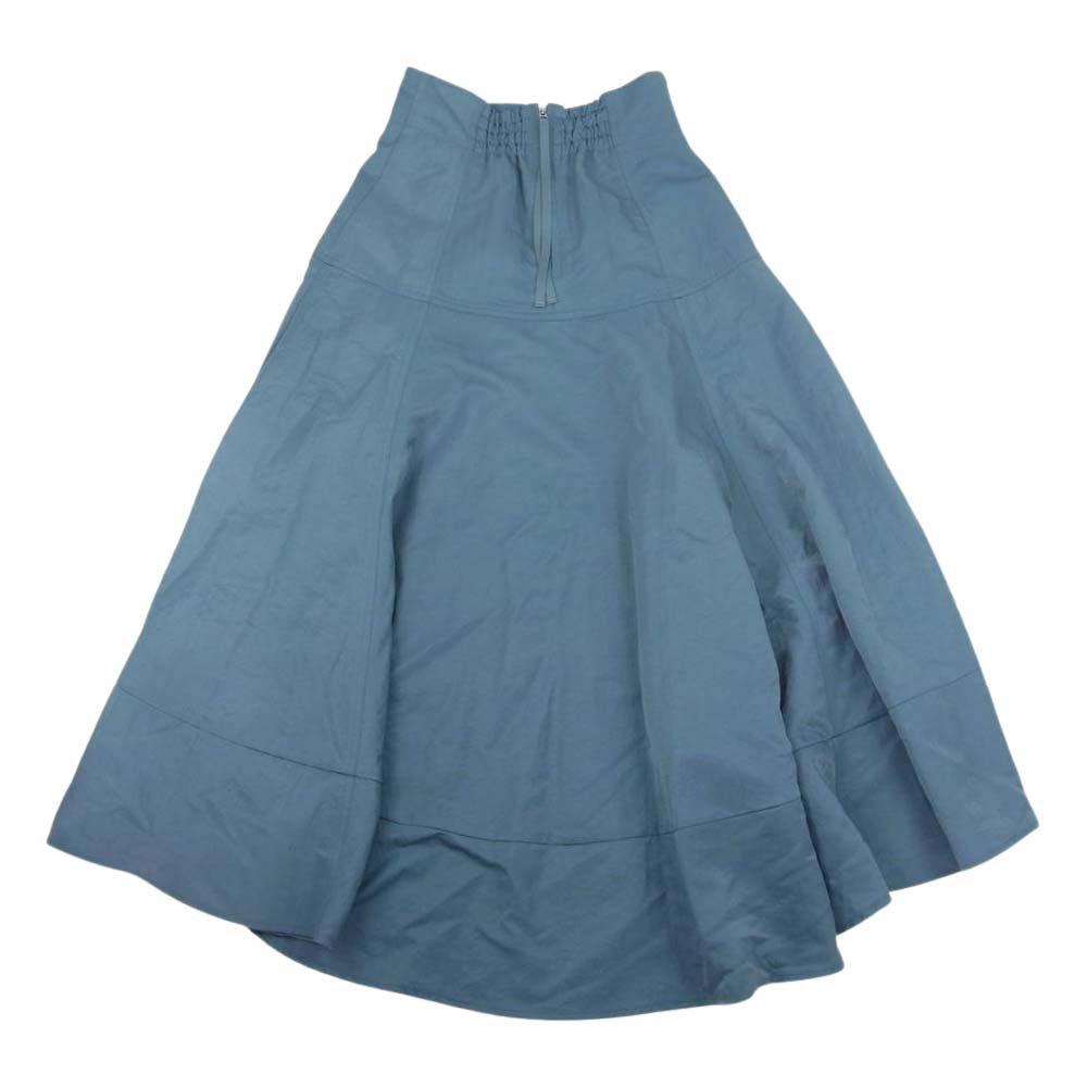 フレイアイディー 22AW FWFS225218 アシメヘムステッチフレアナイロンスカート ブルー系 1【中古】