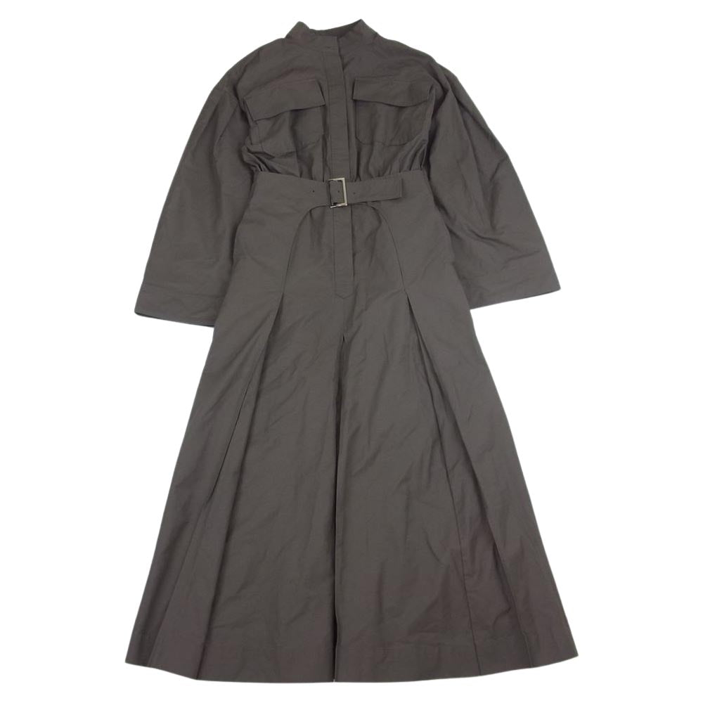 フレイアイディー 22AW FWFO225504 パッチポケットツイルワンピース ベルテッド ドレス ブラウン系 1【中古】