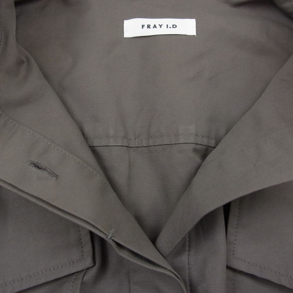 フレイアイディー 22AW FWFO225504 パッチポケットツイルワンピース ベルテッド ドレス ブラウン系 1【中古】