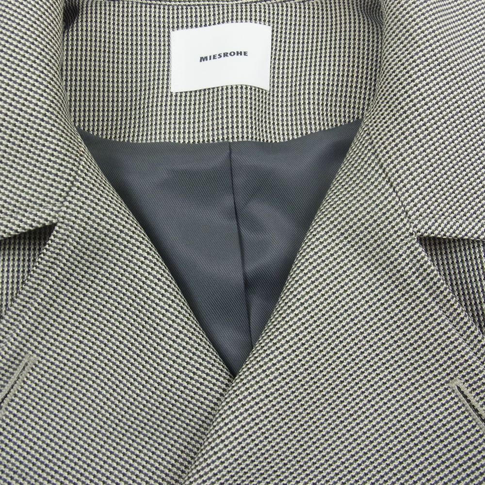 ミースロエ 22AW MWFC224073 ドルマンステンカラーチェックコート グレー系 1【美品】【中古】