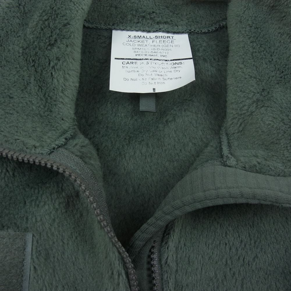米軍 ECWCS Gen3 POLARTEC フリースジャケット FOLIAGE カーキ系 X-SMALL-SHORT【新古品】【未使用】【中古】
