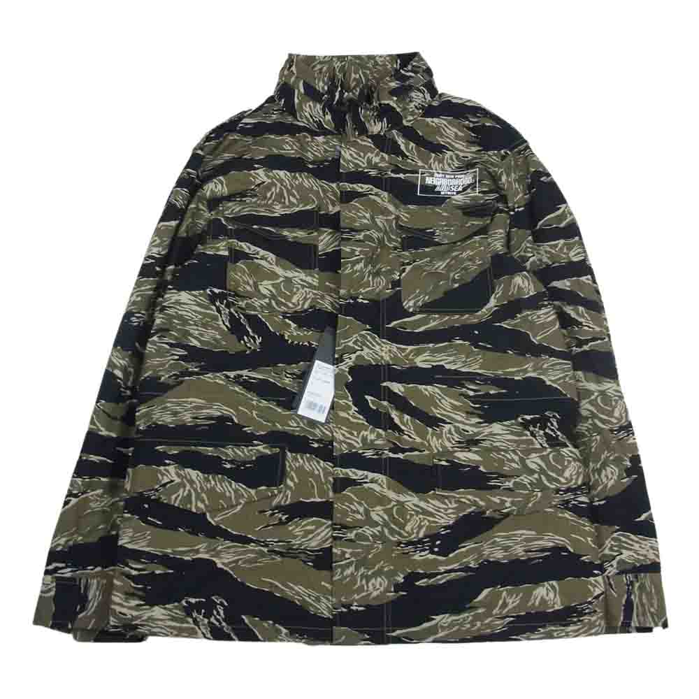 NEIGHBORHOOD ネイバーフッド WDS-C-NBHD-23-Q3-06 NH X WIND AND SEA . CAMOUFLAGE M-65 JACKET タイガーストライプ カモ ミリタリー ジャケット カーキ系 S【極上美品】【中古】