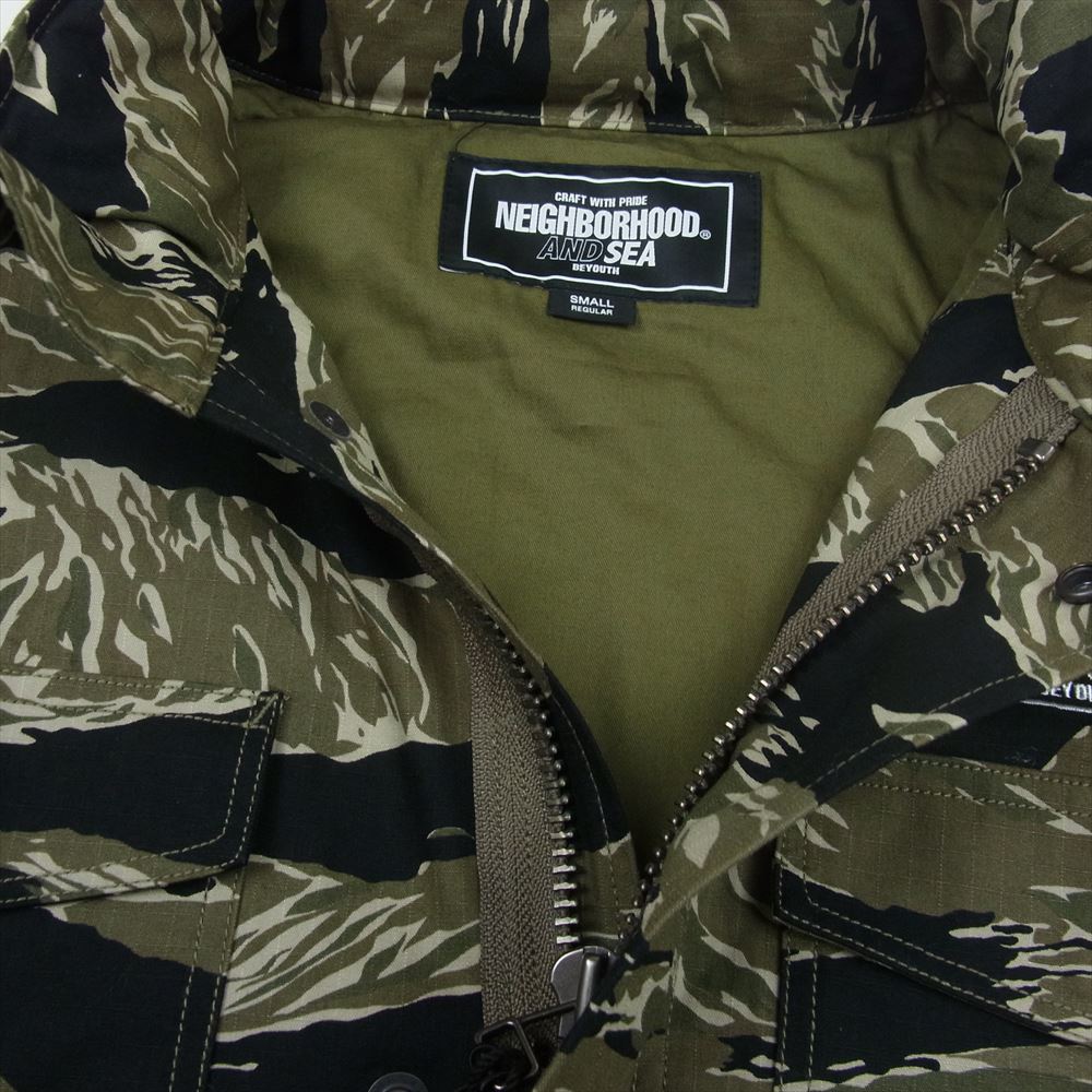 NEIGHBORHOOD ネイバーフッド WDS-C-NBHD-23-Q3-06 NH X WIND AND SEA . CAMOUFLAGE M-65 JACKET タイガーストライプ カモ ミリタリー ジャケット カーキ系 S【極上美品】【中古】