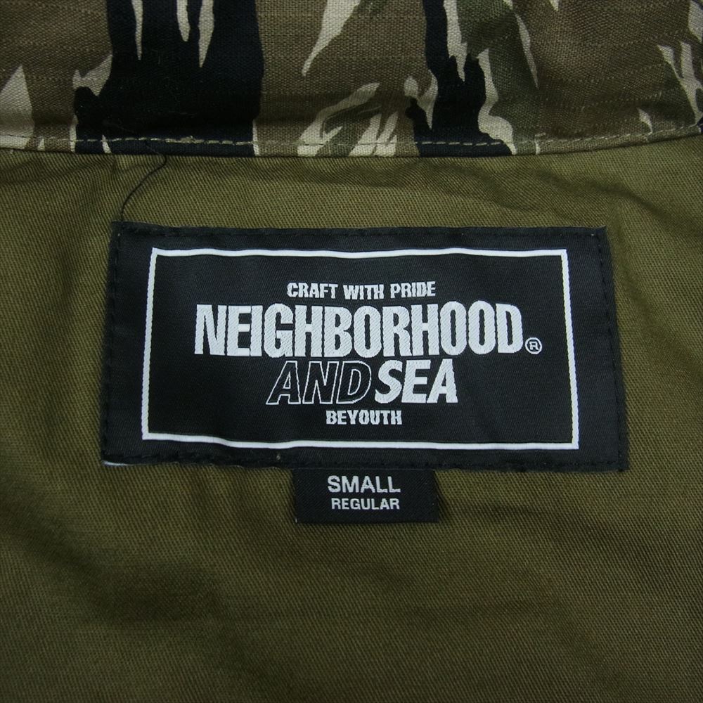 NEIGHBORHOOD ネイバーフッド WDS-C-NBHD-23-Q3-06 NH X WIND AND SEA . CAMOUFLAGE M-65 JACKET タイガーストライプ カモ ミリタリー ジャケット カーキ系 S【極上美品】【中古】