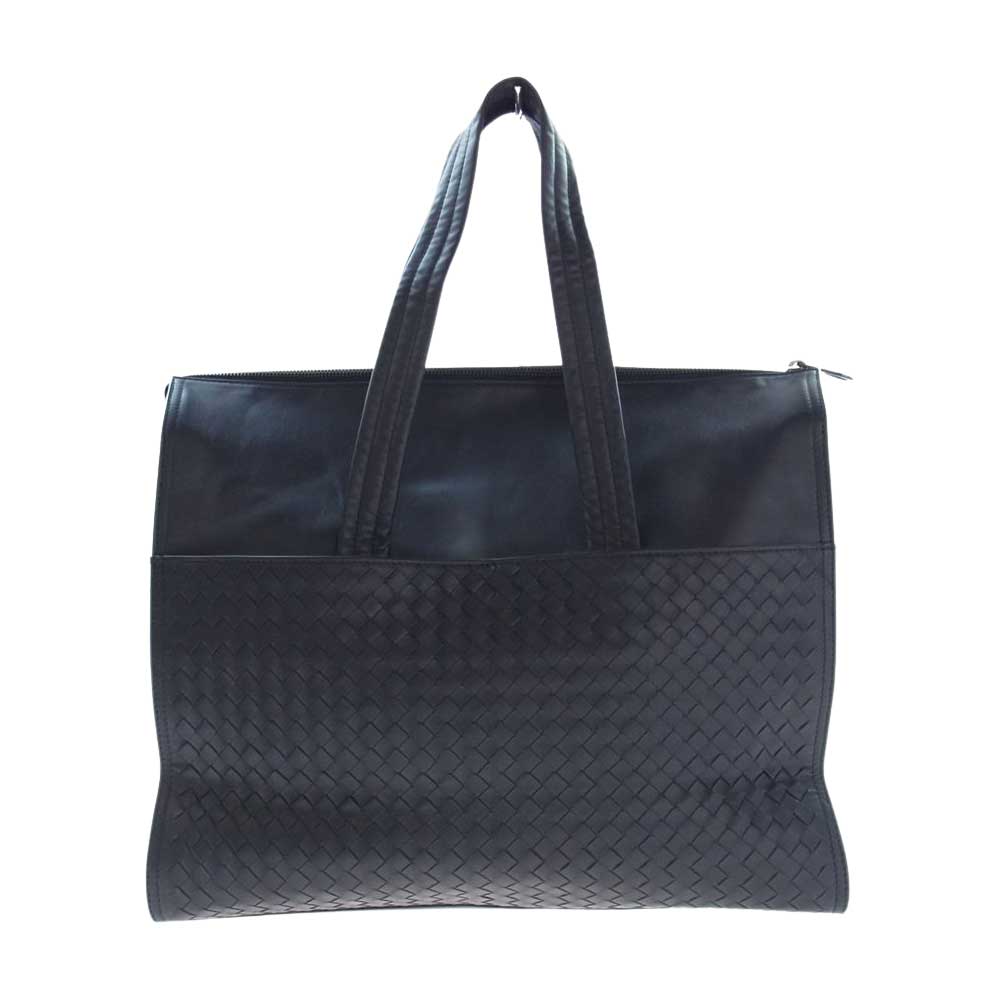BOTTEGAVENETA ボッテガヴェネタ BORSA LEGGERO INTRECCIATO 521011 ボルサ イントレチャート トートバッグ ブリーフケース ビジネスバッグ ブラック系【美品】【中古】