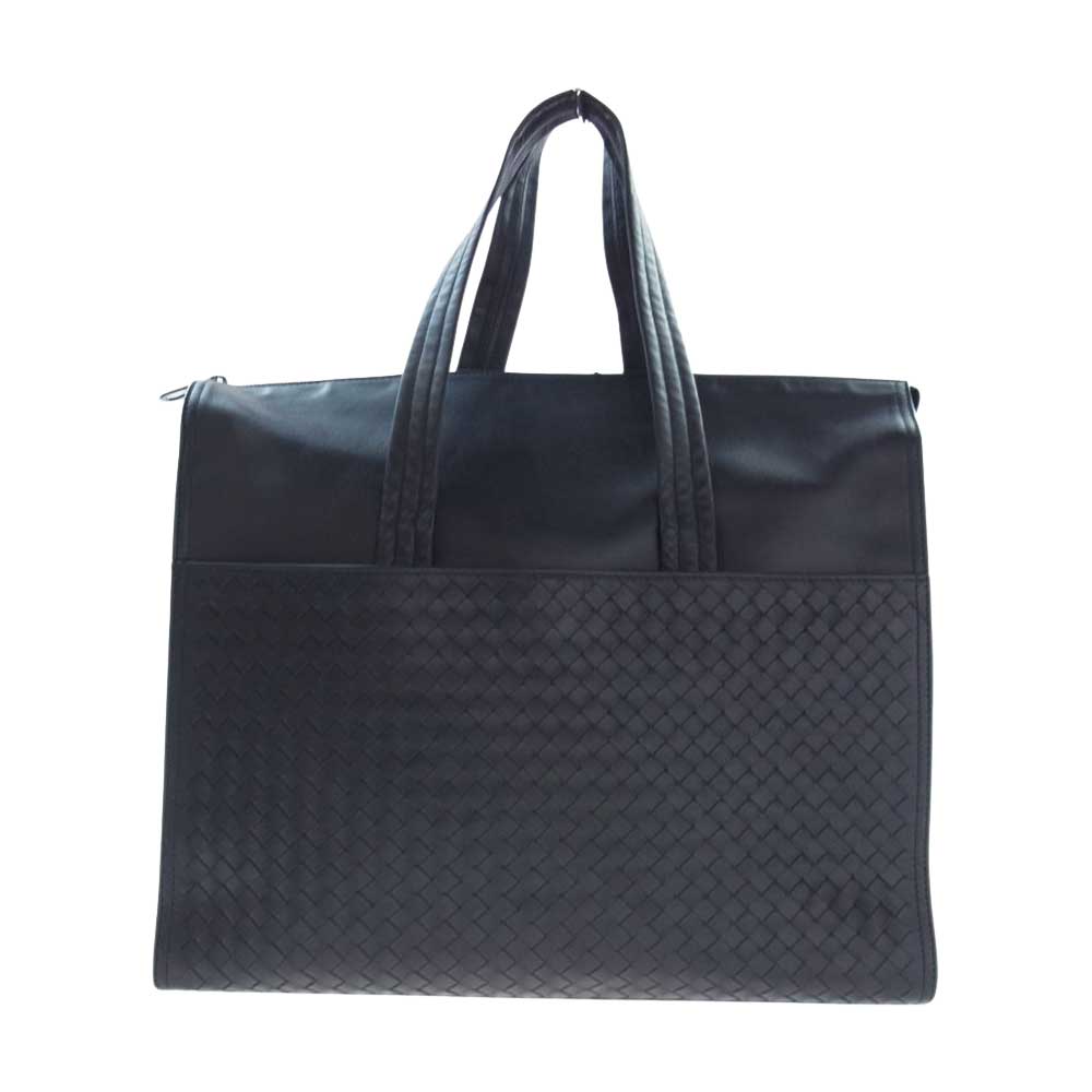 BOTTEGAVENETA ボッテガヴェネタ BORSA LEGGERO INTRECCIATO 521011 ボルサ イントレチャート トートバッグ ブリーフケース ビジネスバッグ ブラック系【美品】【中古】