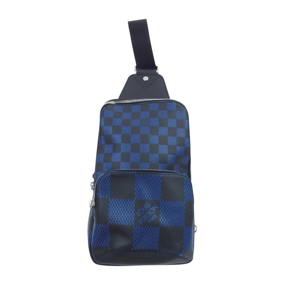 LOUIS VUITTON ルイ・ヴィトン N50024 ダミエ アンフィニ 3D マリーヌ アヴェニュー スリングバッグ ブラック系 ブルー系【極上美品】【中古】