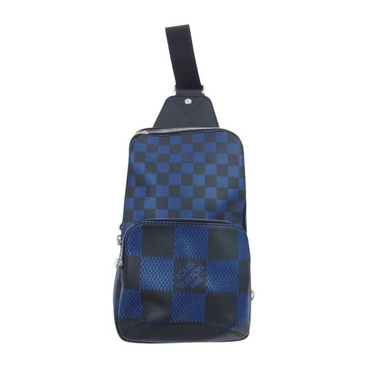 LOUIS VUITTON ルイ・ヴィトン N50024 ダミエ アンフィニ 3D マリーヌ アヴェニュー スリングバッグ ブラック系 ブルー系【極上美品】【中古】