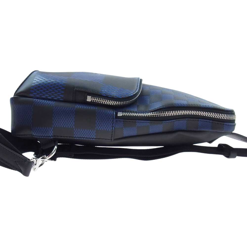LOUIS VUITTON ルイ・ヴィトン N50024 ダミエ アンフィニ 3D マリーヌ アヴェニュー スリングバッグ ブラック系 ブルー系【極上美品】【中古】